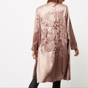 Elegant Pink Floral Embroidered Kimono OS RD & KoKo